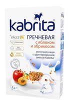 Kabrita თხის რძეზე დამზადებული წიწიბურის ფაფა ვაშლით & გარგრით, 5 თვიდან, 180 გ