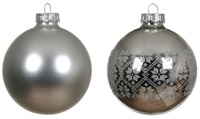 Decoris, ნაძვის ხის სათამაშო ბურთების ნაკრები, ვერცხლისფერი, 6 ცალი